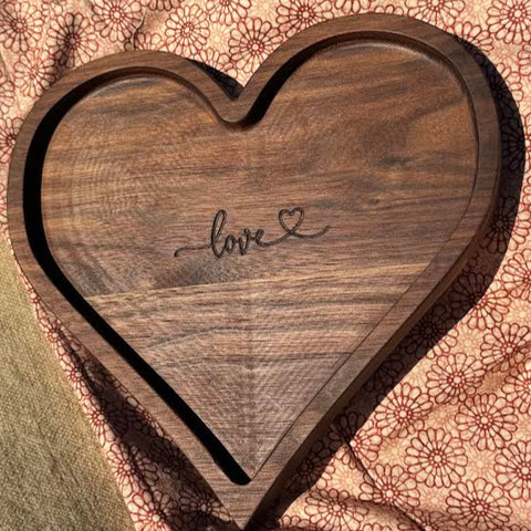 Hurtado Woodcraft Large Single Heart Tray